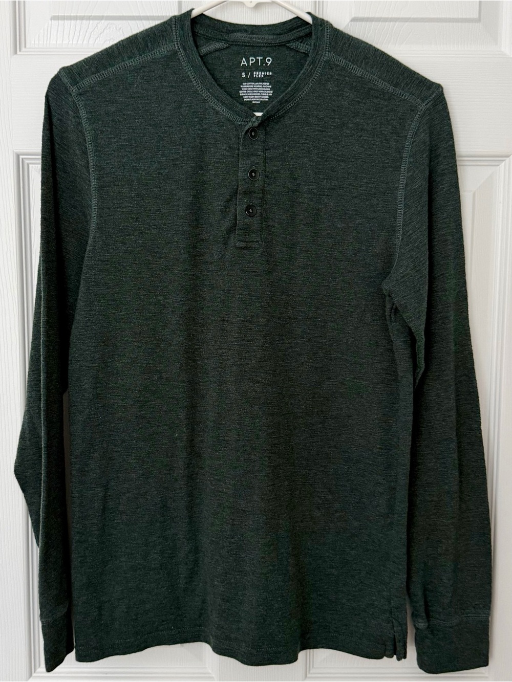 Apt. 9 Men’s Long Sleeve Henley - Dark Green - Size S - Excellent Condition